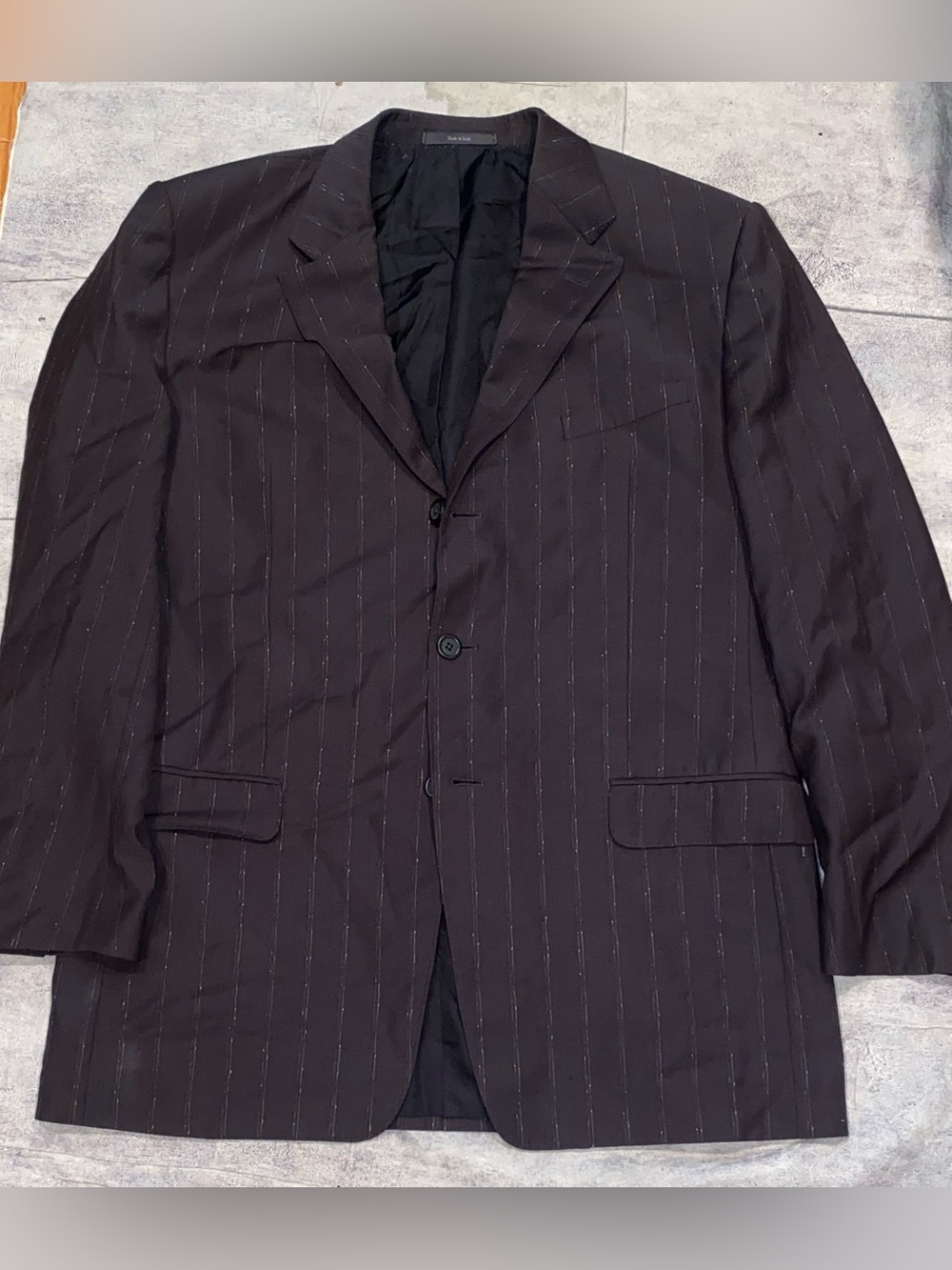 Vintage Versace Medusa Blazer Sport Coat Suit Jacket 46 L Long Italy Striped Vtg